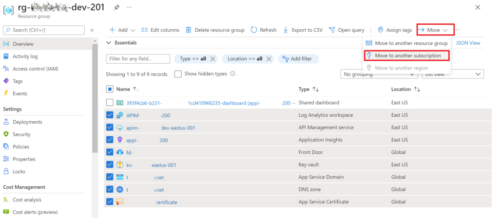 Moving Azure Resources between Subscriptions – To Integration and Beyond